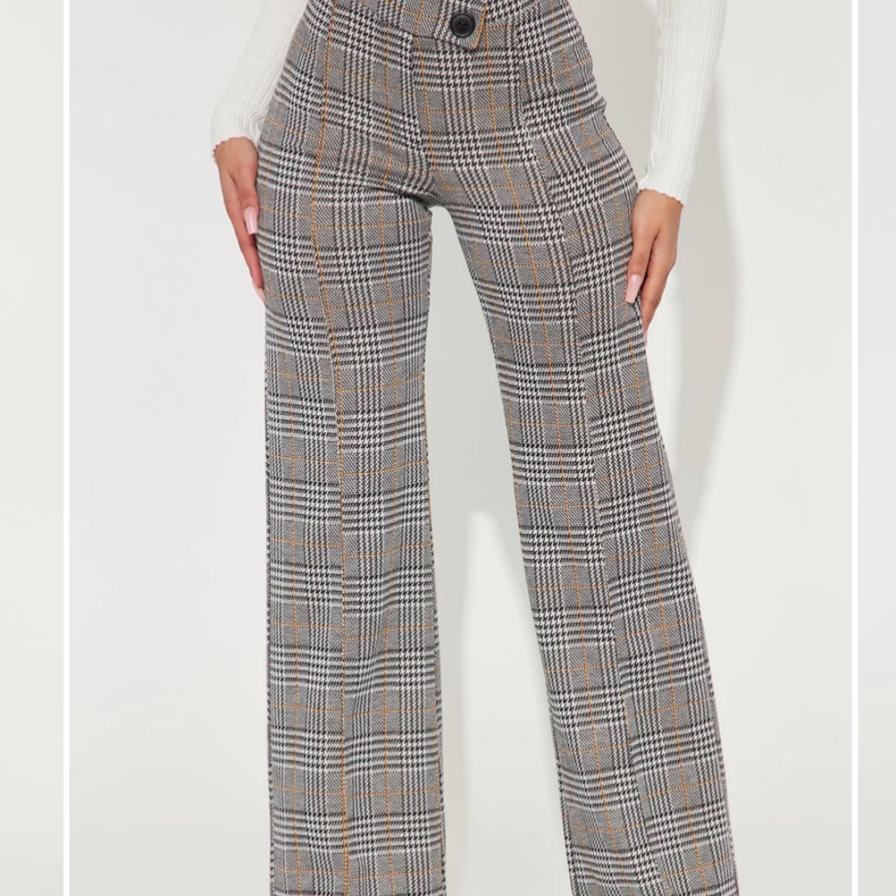Plaid Flared Dress-pant